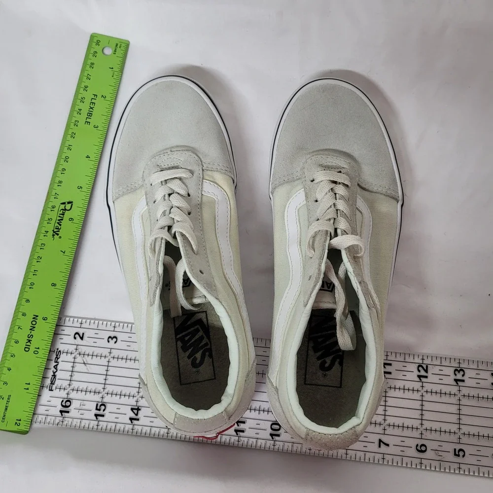 Vans Ward Low Top Sneakers Womens 8‎ Grey White Suede Canvas Skate Shoes 500714